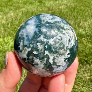 Wholesale Natural Moss Agate Crystal Ball, Bohemian Style Decorative Sphere, Home Office Desk Decor, <b>Ornament</b> for Birthday Gift - Product Image 1