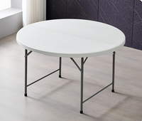 Meubles de banquet de mariage pliants en plastique modernes Table 10 places pour mariages en plein air