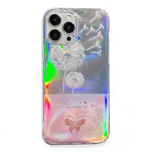 Capa de telefone colorida a laser, capa de telefone tpu à prova de choque fashion para iphone 14