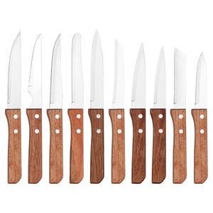طقم سكاكين من 6 قطع بمقبض خشبي، سكين مطبخ، قطاعة من الفولاذ المقاوم للصدأ، سكين تقشير - Product Image 4