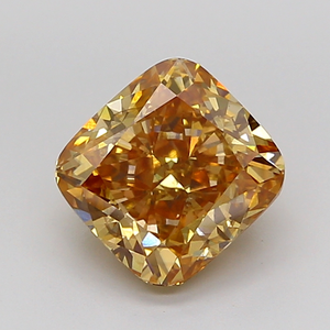Diamant de laboratoire fantaisie jaune brun, taille coussin brillant, pierre certifiée de qualité supérieure pour créations de joaillerie fine de luxe - Product Image 2