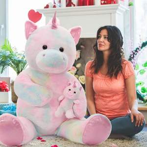 莫里莫斯4英尺51英寸巨型二合一独角兽彩虹熊毛绒动物毛绒儿童生日礼物圣诞情人节 - Product Image 6