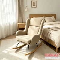 Nouvelle chaise berçante pour bébé Kapai, style nordique minimaliste, chaise berçante en tissu, meubles confortables pour la chambre d'enfant