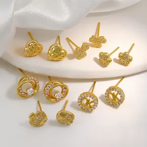Wholesale Customize Trendy Gold Metal Drop Earring Women Fashion Stud Earrings