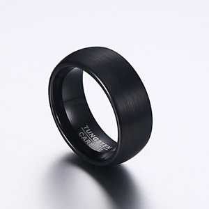 8mm Klassischer Modischer Schwarzer Gebürsteter Wolframcarbid-Ring für Männer und Frauen Verlobung Party Trendiger Fingerring Schmuck Accessoire Geschenk - Product Image 1