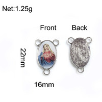 Vente en gros de médailles religieuses catholiques en alliage émaillé Saint Benoît, centre de chapelet pour accessoires de bijoux de chapelet