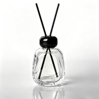 Bouteille diffuseur de parfum plate et ronde de 200 ml, élégante décoration d'intérieur, récipient d'aromathérapie avec une large surface pour étiquette personnalisée
