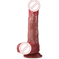 Dildo réaliste en silicone artificiel, vibrateur à tête mobile souple, jouet sexuel pour adultes -BJD-E023J