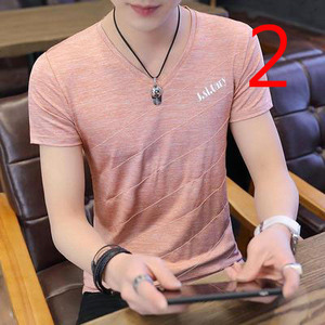 เสื้อยืดมีปกพอร์ตลม7551ฤดูร้อนทรงสลิมเวอร์ชันเกาหลีเทรนด์สีล้วนชั้นนำสำหรับผู้ชายมีความเห็นอกเห็นใจ - Product Image 2
