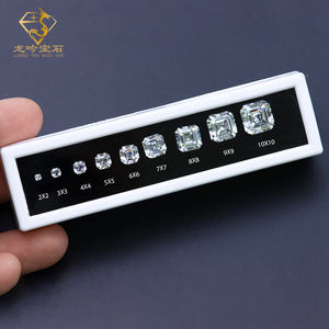 Pierres précieuses synthétiques de haute qualité T set Cz pierres précieuses par ensemble 10 tailles Square Asscher cut zircone cubique pour la vérification des couleurs - Product Image 1