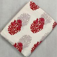 Tissu en coton imprimé à la main artisanal de Jaipur, motifs floraux botaniques, textile indien fait main en gros pour vêtements de créateurs et boutiques.