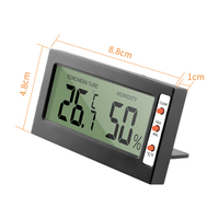 Termómetro Higrómetro Digital con Pantalla LCD Grande y Función de Memoria de Máxima y Mínima en Color Negro para Habitación, Invernadero, Mesa