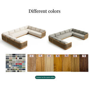 Ensemble <span class=keywords><strong>de</strong></span> canapés d'extérieur YORLLA <span class=keywords><strong>de</strong></span> luxe en teck, en forme <span class=keywords><strong>de</strong></span> U, avec cordage tressé, mobilier <span class=keywords><strong>de</strong></span> <span class=keywords><strong>jardin</strong></span> pour villa - Product Image 5