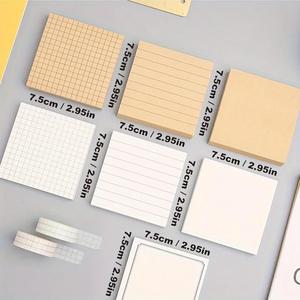 Blocs de Notas Autoadhesivos Personalizados de Papel Kraft, Notas Adhesivas con Cuadrícula Horizontal para Uso Diario, Hojas Sueltas para Regalos Escolares - Product Image 2