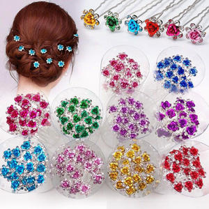 <span class=keywords><strong>Épingle</strong></span>s <span class=keywords><strong>à</strong></span> <span class=keywords><strong>Cheveux</strong></span> en Forme de U avec Perles et Fleurs de Rose, Bijoux de <span class=keywords><strong>Cheveux</strong></span> Élégants pour Femmes, Accessoires de <span class=keywords><strong>Mariage</strong></span>, Ornements de Tête, Vente en Gros - Product Image 1