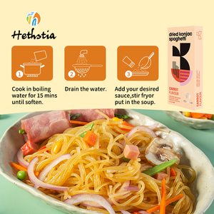 Noodles di Konjac Essiccati in Confezione da 80g, a Basso Contenuto Calorico, Senza Glutine, Vegani, Senza Zucchero, Senza Grassi, Gusto Carota, Pasta per un'Alimentazione Sana - Product Image 4