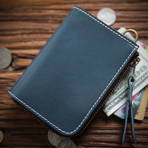 Luxury Unisex Zipper <b>Pocket</b> Genuine RFID Short Vintage Vegetable Tanned Zipper Wallet with Unisex Style - Product Image 3