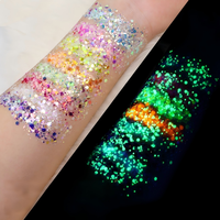 Gel Pailleté Liquide Iridescent Effet Glow-in-the-Dark pour Visage, Yeux et Corps – Idéal Maquillage de Fête et Fournitures de Soirée – Offre Spéciale