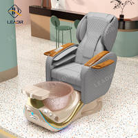 Fauteuil de pédicure électrique de luxe pour salon de beauté, avec spa pour les pieds à remous sans tuyauterie, inclinable et réglable, pour massage et bain.