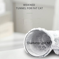 Nouveau tunnel d'hiver pour animaux de compagnie, nid rond en feutre, donut, nid de couchage pour chaton, tube en peluche, jouet tunnel interactif pour animaux
