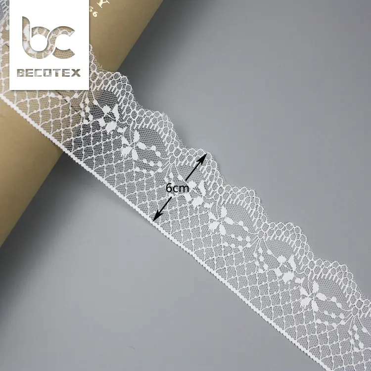 High quality exquisite white flower lace trim for garments and home textile decoration