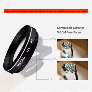 속눈썹 다이아몬드 보석 스마트 폰 <span class=keywords><strong>30X</strong></span> 매크로 렌즈 용 전문 사진 전화 카메라 4K HD 37MM 15X 매크로 렌즈 - Product Image 4