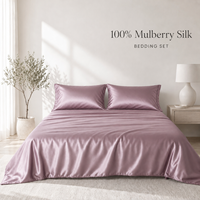 Draps de lit en soie de mûrier pure chinoise 19 momme 100% sur mesure 16/19/22/25 mm, vente en gros, pour le printemps et l'automne