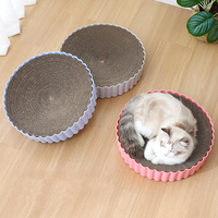 Planche à gratter ronde pour chats, grattoir pour chaton, meulage des ongles, jouets pour chats, canapé lit, herbe à chat en carton