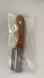 Outil de déchiquetage personnalisé en acier inoxydable, éplucheur domestique, coupe-légumes, petit outil de cuisine, manche en bois couleur caramel - Product Image 4