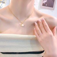 Collier en or 14 carats anti-ternissement Resoul, style coréen mignon, avec jade et opale blanche, chaîne minimaliste pour filles, bijou porte-bonheur
