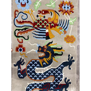 Tapis en laine noués à la main, design Ushak, laine filée à la main de haute qualité, classique, poils courts, support en latex antidérapant, sol de maison - Product Image 1