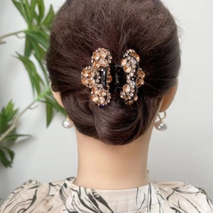 Élégantes pinces à <span class=keywords><strong>cheveux</strong></span> en plastique de style coréen de 4,5 cm avec strass pour filles, pour coiffures mi-attachées, vente en gros pour fêtes - Product Image 4