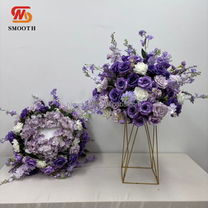 Décoration de centre de table de mariage SMOOTH, 60 cm, fleurs en soie violettes, décoration de centre de table, boule de fleurs artificielles de luxe - Product Image 3