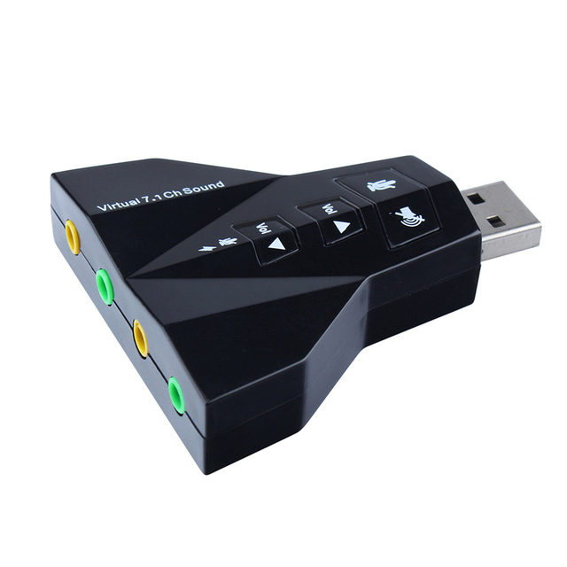 Double Sound Card Virtual 7.1 Creative Channel USB Adapter Dual Microphone and Earphone 7.1 Audio Sound Card