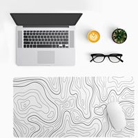 Manufacturer Mouse Pad Minimalist Topographic White Line Large Gaming Mouse Pad with Waterproof Desk Mat