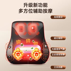 Coussin de massage intelligent pour le cou et les épaules, thérapie infrarouge pour le dos, la taille et la colonne cervicale, masseur multifonctionnel rechargeable par USB - Product Image 2