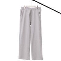 Pantalon de survêtement décontracté en molleton 420 g/m² avec poche, coupe droite et large, pour homme et femme, avec cordon de serrage