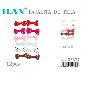 Fiocchi per capelli in tessuto ILAN, 12 pezzi, colori misti, accessori per bambine. - Product Image 1