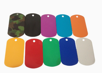 Plaques d'identification pour chien en aluminium anodisé personnalisées, plaques métalliques vierges de couleurs assorties, étiquettes rectangulaires en acier inoxydable pour chaussures et bagages