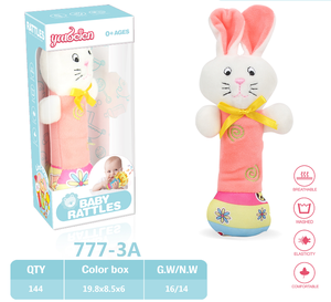 Juguete Sonajero de Peluche Suave para Bebés, <span class=keywords><strong>6</strong></span> Diseños de Animales (Abeja/León/Elefante/Oso/Jirafa), Sonajero Sensorial para la Dentición de Bebés Recién Nacidos - Product Image 3