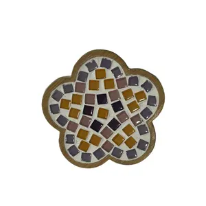 Son mozaik coaster masa dekorasyon ve aksesuarları toptan özelleştirme için mozaik coaster paspaslar ve pedleri
