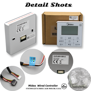 รีโมทคอนโทรลแบบมีสายสำหรับเครื่องปรับอากาศระบบ VRF รุ่น Midea KJR-90D1/BK-E(CE) หมายเลข 17317100A23745 แผงควบคุมเครื่องปรับอากาศส่วนกลาง - Product Image 4
