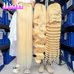 Perruques en dentelle HD Raw 613, cheveux humains bruts, dentelle frontale, blonde 613, vague profonde, perruque brésilienne, sans colle, dentelle complète 13X6 HD - Product Image 4