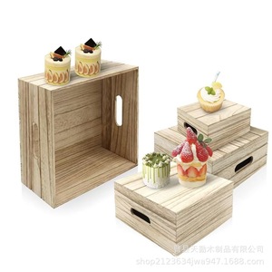 Wooden Display <b>Shelf</b> Single Layer <b>Desktop</b> Storage Rack For Kitchen Cupcake And Sundry Organization - Product Image 5