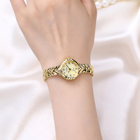Reloj de Pulsera Elegante y Compacto con Diseño de Espiga de Trigo, Esfera con Indicadores, Resistente al Agua 3ATM, Caja de Aleación de Zinc, Cuarzo