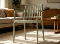 Fauteuils empilables d'extérieur en polypropylène avec cadre en plastique, tabourets épaissis, chaises de café de loisirs, chaises de restauration pour stands alimentaires, modernes