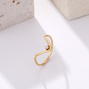 Venta al por mayor Anillo Joyería Mujer Moda Anillo ajustable Chapado en oro Anillo de oro de acero inoxidable para las mujeres - Product Image 1
