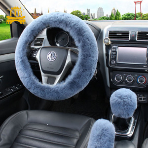 Conjunto completo de lana de oveja, funda de volante para <span class=keywords><strong>interior</strong></span> de coche, venta al por mayor - Product Image 3