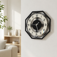 Grande horloge murale moderne à quartz pour la décoration intérieure Affichage silencieux des aiguilles en MDF sans tic-tac Conception rustique à face unique pour le salon