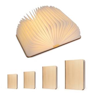Productos Populares para Comercio 2025, Lámpara de Libro Plegable de Papel con Luz Nocturna LED USB Recargable de Madera, Regalos Corporativos - Product Image 1